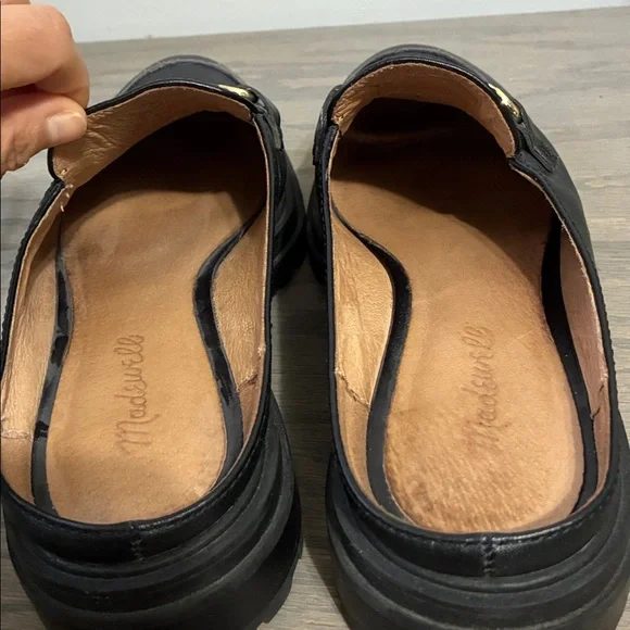 Madewell The Bradley Hardware Lugsole Leather Loafer Mule Preppy Black Sz 8 - Picture 8 of 10